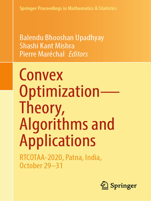 cover image of Convex Optimization—Theory, Algorithms and Applications